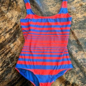 DKNY striped one piece bathing suit size 8